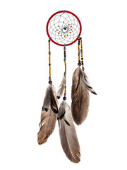 dream catcher amulet isolated on white background