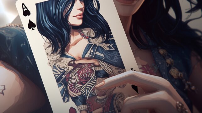 Playing card nico robin one piece theme insane image AI generated art