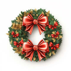 Vector graphic of Christmas wreath isolated on white background