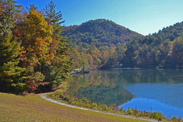 another autumn landscape with lake and mountains