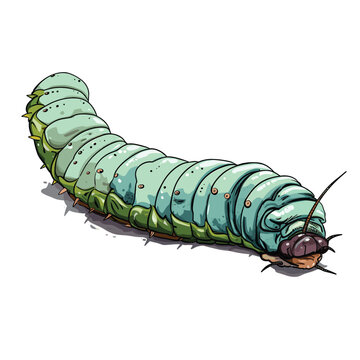 Hand Drawn Flat Color Ragworm Illustration