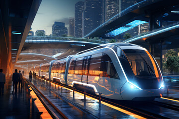 Naklejka premium Futuristic transportation concept.