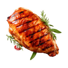 Grilled Chicken Breast Isolated on Transparent Background - Delicious and Healthy Protein