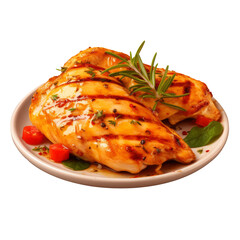Grilled Chicken Breast Isolated on Transparent Background - Delicious and Healthy Protein
