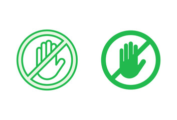 Obraz premium Stop icon set. stop road sign. hand stop icon vector