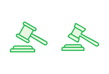 Gavel icon set. judge gavel icon vector. law icon vector. auction hammer