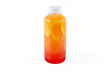 fresh lemonade with pieces of fruit on a white background for food delivery website 13