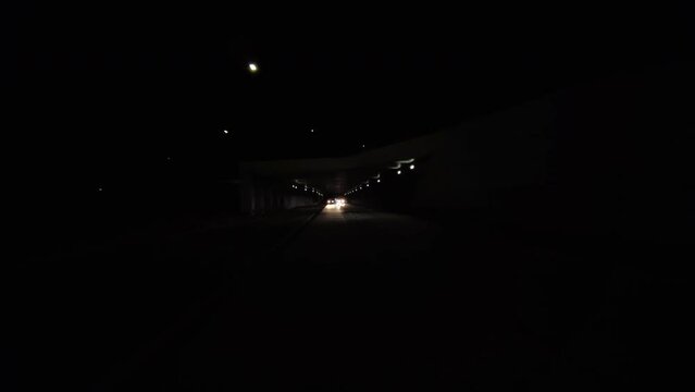 Night Freeway Los Angeles Dark Driving Plate 10 Multi Camera Rear View Tunnel