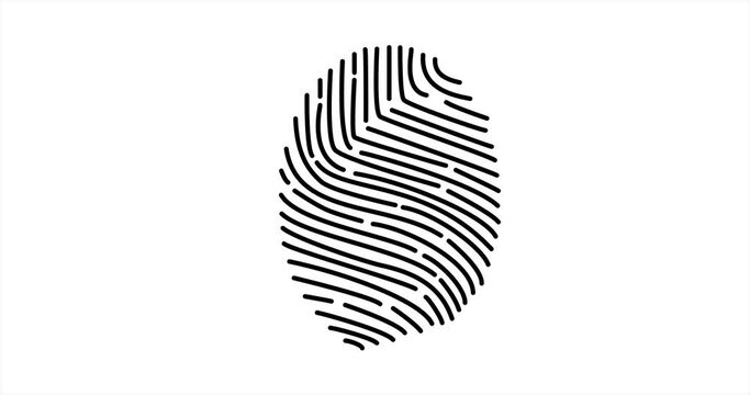 Finger print animated icon. Fingerprint lock secure concept. Security logo or icon with unique fingerprint animation on white background.