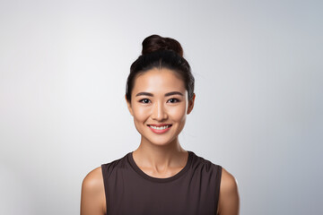 Beautiful face of young woman and skin care with healthy facial skin natural makeup.