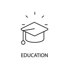 education concept line icon. Simple element illustration. education concept outline symbol design.