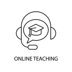 Online education concept line icon. Simple element illustration. Online education concept outline symbol design.