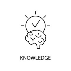 Creative brain concept line icon. Simple element illustration.Creative brain concept outline symbol design.