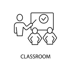 Classroom concept line icon. Simple element illustration.Classroom concept outline symbol design.