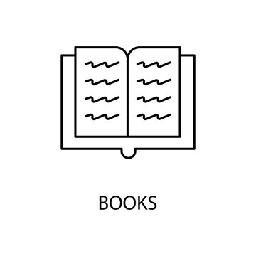 book concept line icon. Simple element illustration. book concept outline symbol design.