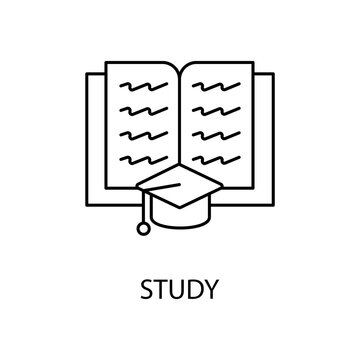 study concept line icon. Simple element illustration.study concept outline symbol design.