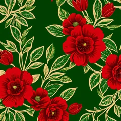 Foto op Plexiglas Floral pattern christmas © Cesao
