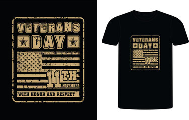 American Veteran typography t-shirt. Motivation quote with text VETERAN T-Shirt. Premium t shirt design ready for Print, veteran t shirt design vector.