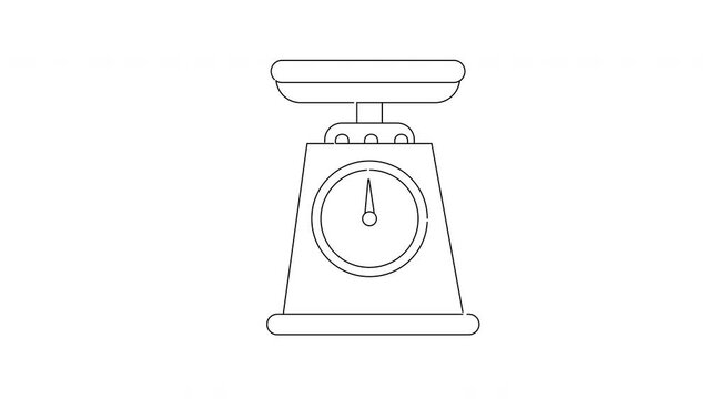 Animation forms a sketch of a weighing scale icon