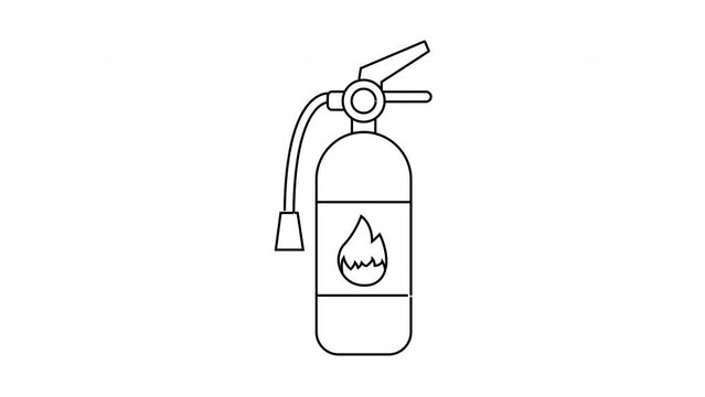 Animation forms a sketch of the fire extinguisher icon