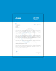 Corporate Letterhead Layout with Blue Curves