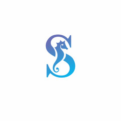 Modern letter S Seahorse logo vector