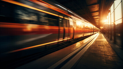 High Speed Train in Motion