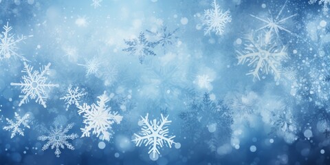 Naklejka na ściany i meble Abstract illustration of winter snowflakes. 