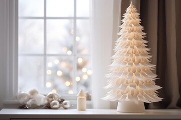 Alternative handmade paper christmas tree. DIY, hobby, zero waste xmas idea