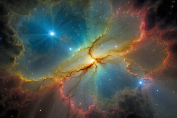 A Msterpiece in the Heavens of a Magnificent Nebula Backit by Thousands of Amazing Stars Generative...