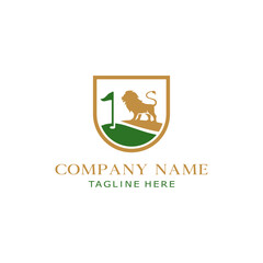 logo golf lion emblem symbol illustration