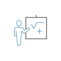 chalk board concept line icon. Simple element illustration.chalk board concept outline symbol design.