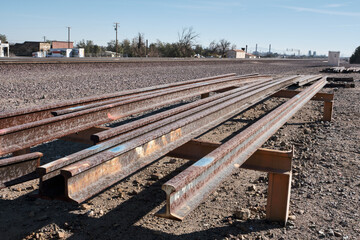 Railroad Rail Stored Trackside