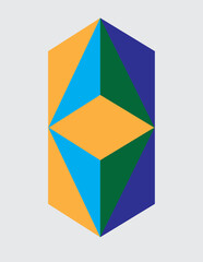 Creative abstract Geometric simple logo, orange, blue, green, purple color for your company
