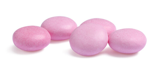 Obraz na płótnie Canvas Tasty pink bubble gums isolated on white