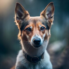 Enigmatic Canine Dark Fantasy Dog Portrait Dog in a pollo, photo, cinematic, dark fantasy, portrait photography, wildlife photography