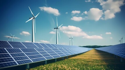 Renewable Energy: Wind Turbines and Solar Panels Generative AI