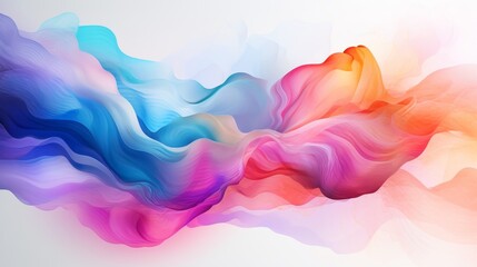 A multicolored abstract painting on a white background