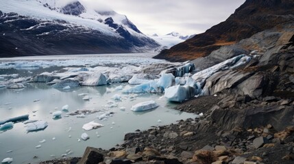 Melting glaciers. Climate Change on Planet Earth