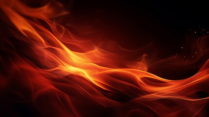 A close up of a red and yellow fire on a black background