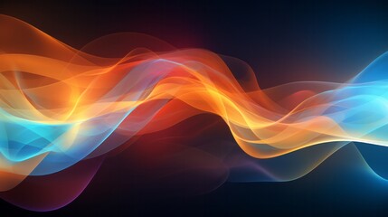 Obraz premium Energy multicolored lines spectrum on a black background