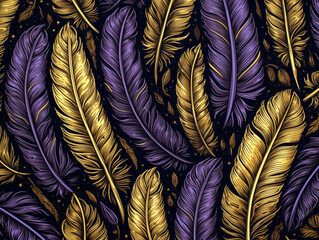 purple and gold feathers
