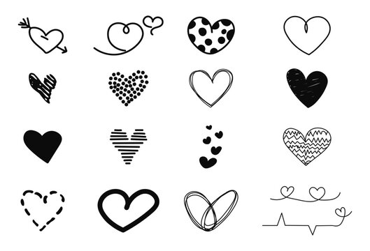 A hand-drawn heart isolated on a white background. Vector illustration for your graphic design