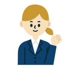 ビジネスパーソン　女性　案内　紹介　イラスト　素材