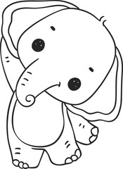 Baby Elephant Outline