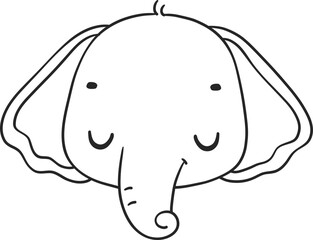Baby Elephant Outline