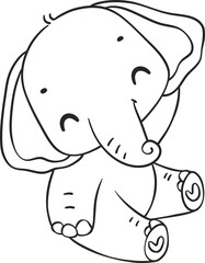Baby Elephant Outline
