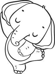 Baby Elephant Outline