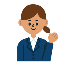 ビジネスパーソン　女性　案内　紹介　イラスト　素材