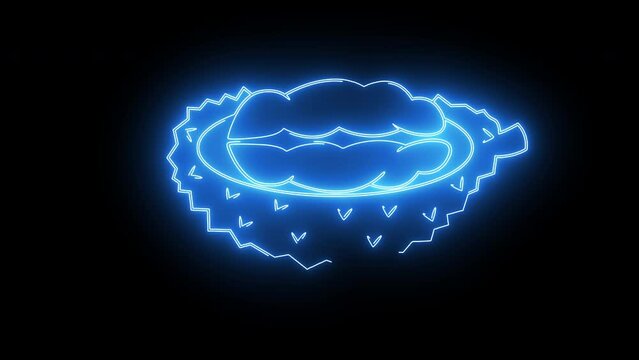 Animated durian fruit icon with neon saber effect